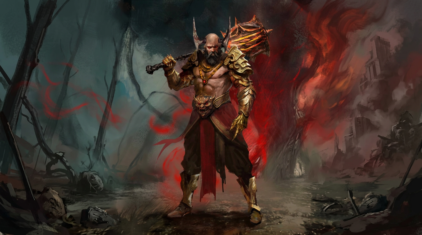 Battle-worn warrior of Maya Immortals